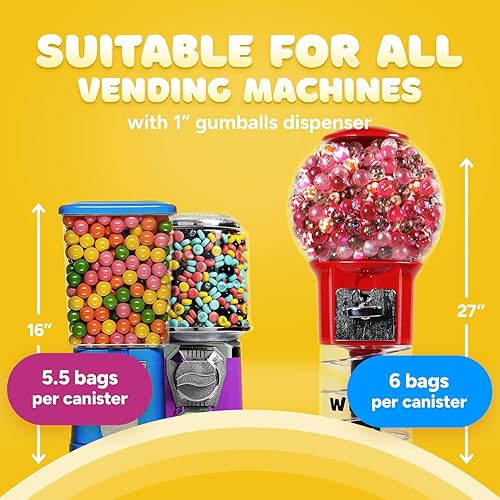Miniatura 7 de Gumballs - Bolas de chicle grandes de 1 pulgada - Goma de mascar de plátano amarillo - Goma de mascar para niños, bolsa de 1.7 libras