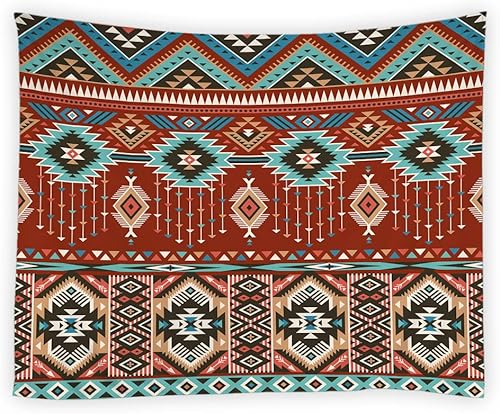 Miniatura 2 de YSATNSFT Tapiz azteca, occidental, suroeste, tribal, navajo, étnico, retro, bohemio, diseño geométrico abstracto, decoración del hogar, manta de