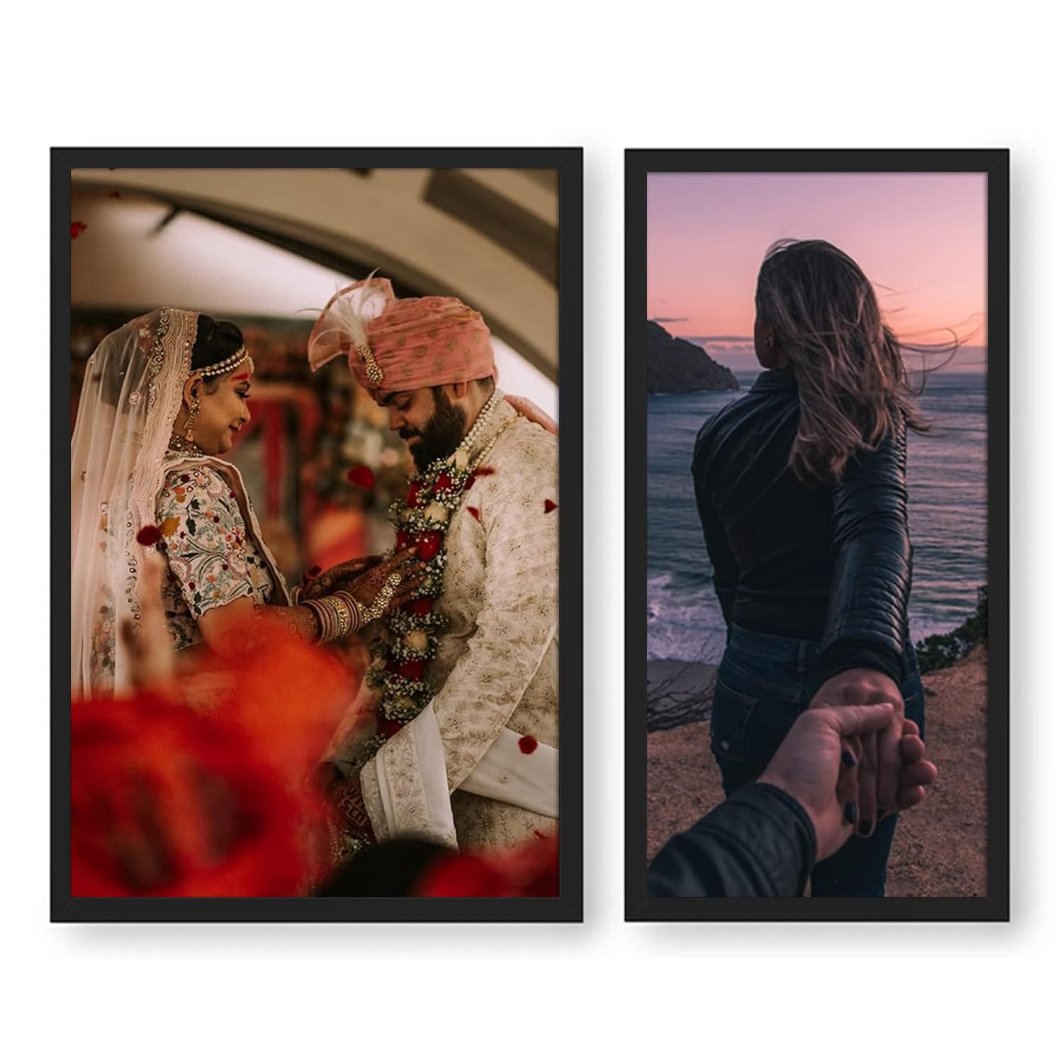 Ritwikas Customized Set of 2 Personalized Print Collage Frames With Your Photo In 2 Sizes | One 8X12 And One 6X12 Inch | Gift For Anniversary, Birthday, Wedding & Couples (B0CP2G1JY9) Amazon Price History, Amazon Price Tracker