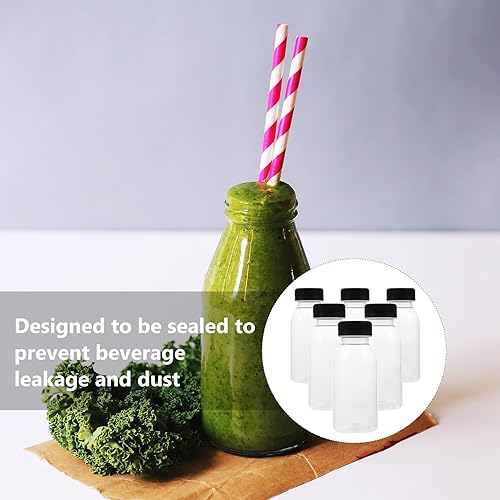 Miniatura 8 de 6 botellas de plástico para embotellado de jugo con tapa, botellas de leche de plástico, botellas de leche con tapas, botella reutilizable, botellas