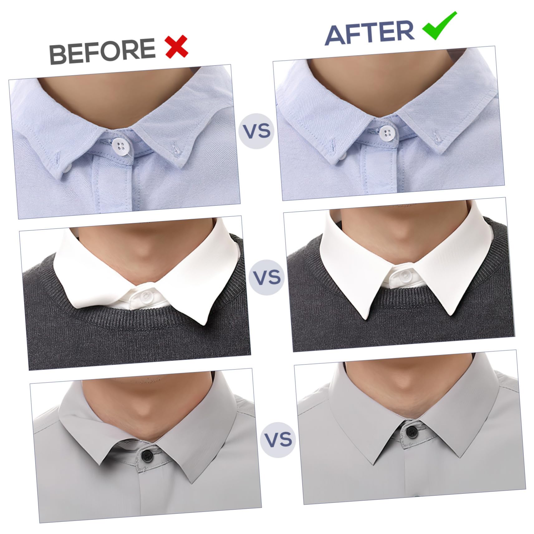 SHERCHPRY 300piezas Pegatinas Adhesivas Para Cuello De Camisa Soporte Transparente Para Camisas Estabilizadores De Cuello Varillas De Pvc Para Hombres y Mujeres