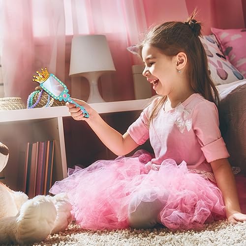 Miniatura 5 de Paquete de 12 espejos de madera para niños, decora tu propia princesa, espejos para niñas, pintura de bricolaje, espejo de mano de madera para