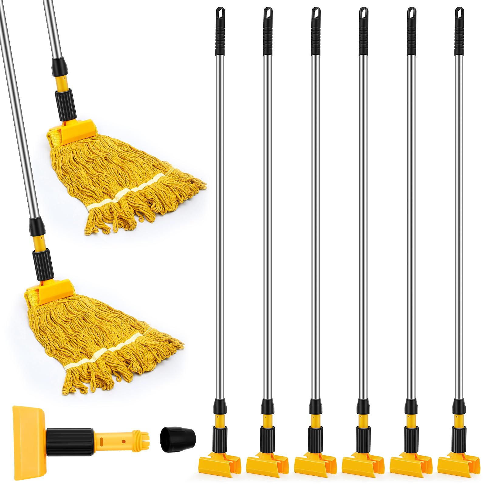 Thyle 6 Pack 60 Inch Stainless Steel Commercial Mop Handle