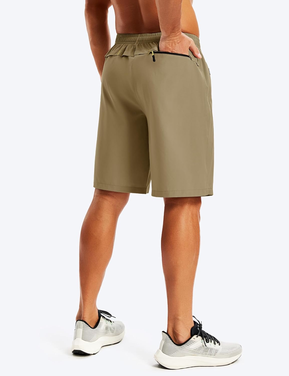 TACVASEN Men's Running Athletic Shorts 9" Quick Dry Workout Gym Shorts Lightweight Summer Shorts 3 Zipper Pockets - Image 3