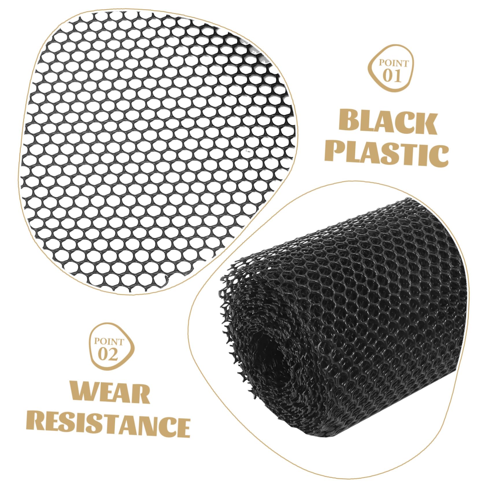 POPETPOP Rete da Giardino in Plastico Nera 0,4x6m, Recinzione per Animali e Pollame, Resistente, Facile da Installare per Casa e Prato