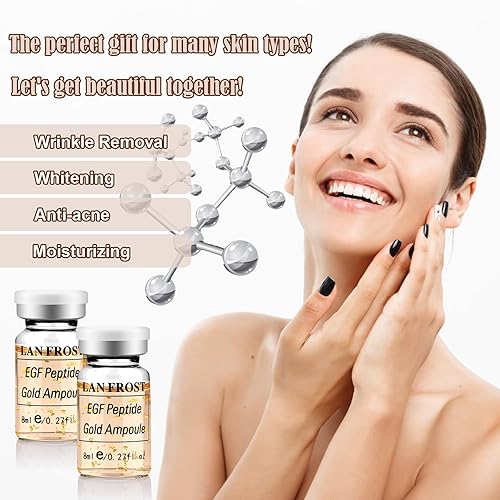 Miniatura 6 de BB Booster Serum Kit de suero de ácido hialurónico Esencia Kit de cuidado de la piel, péptido EGF Gold Ampolla 0.27oz 12 viales, tratamiento facial