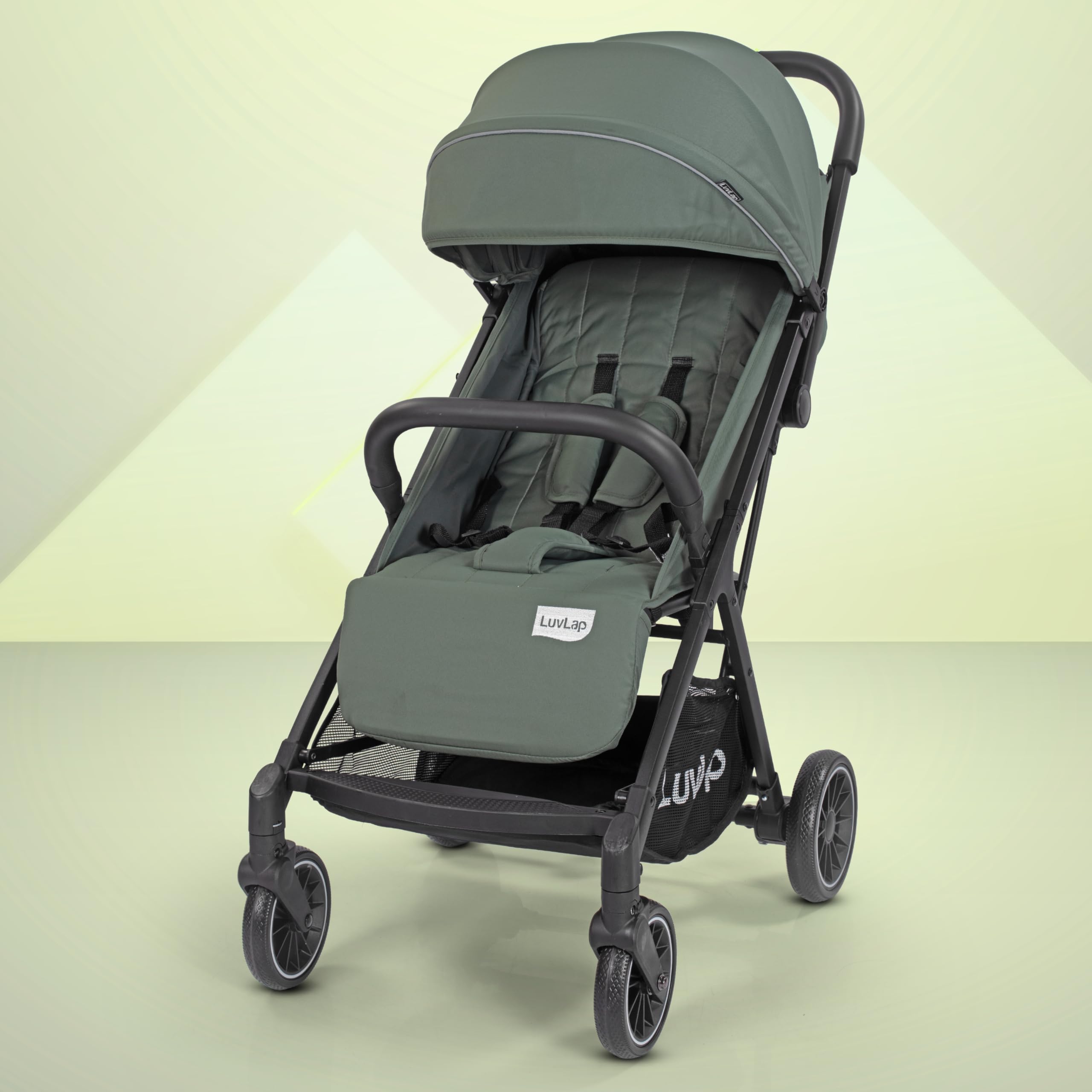 LuvLap Royal Baby Stroller, Pram for 0 to 3 Years with 5 Point Safety Harness, Large Storage Basket, Heavy Duty Wheels, Easy Fold, Extendable Canopy, Multilevel Recline & Adjustable footrest-picture-23