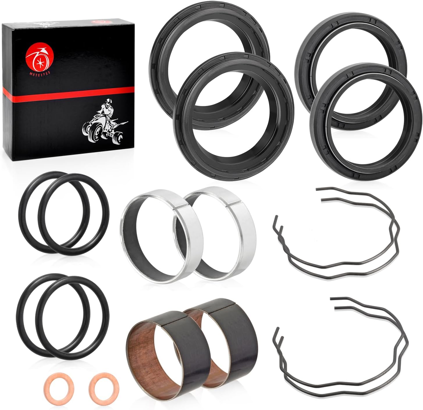 Fork Bushing Dust Oil Seals Kit For Kawasaki Ninja 650 ER650 EN650 EX650 KLR650 EJ800