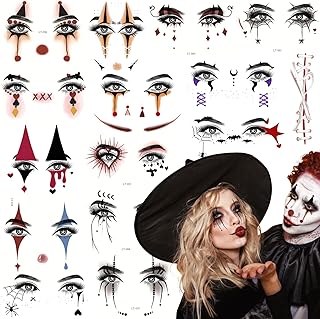 15 hojas de tatuajes de ojos para Halloween, ...