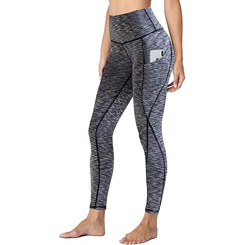 HLTPRO Leggings with Pockets for Women - High Waist Tummy Control Yoga Pants for Workout, Running
