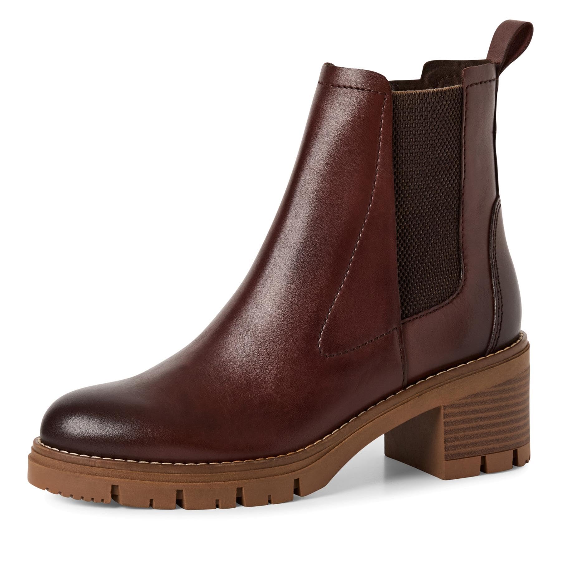 MARCO TOZZI Damen Chelsea Boots aus Leder mit Plateau