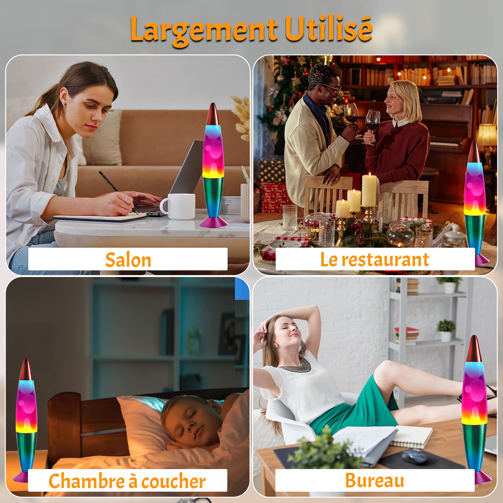 Ajacxet Lampe à Lave Rétro Classique U2013 Lampe Décorative Violette Et Jaune Pour Enfants Et Adultes U2013 34 Cm, Alm Avec 1 Ampoule R32 - Maison