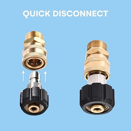 Miniatura 6 de Edou Juego de accesorios para lavadora a presión directa, bomba de adaptador de lavadora a presión de acero inoxidable de latón, juego de