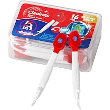 cleaings Mini Brushes-Disposable Toothbrushes with Toothpaste and Dental Floss, Pick for Work or Travel, 16 Count-Intense Mint FlavorPack of 1
