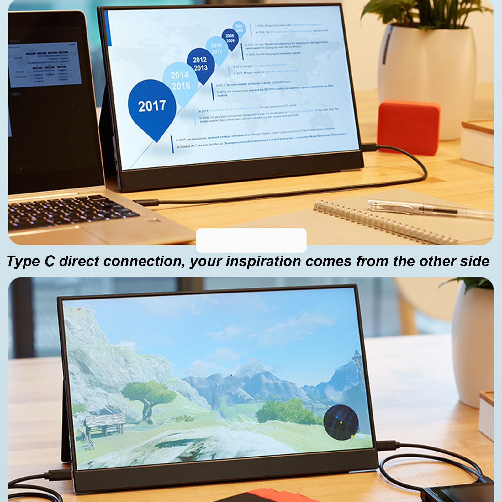 Portable Monitor 16.1インチ Portable Monitor, 16.1 Inch 1920x1080 IPS Laptop Display