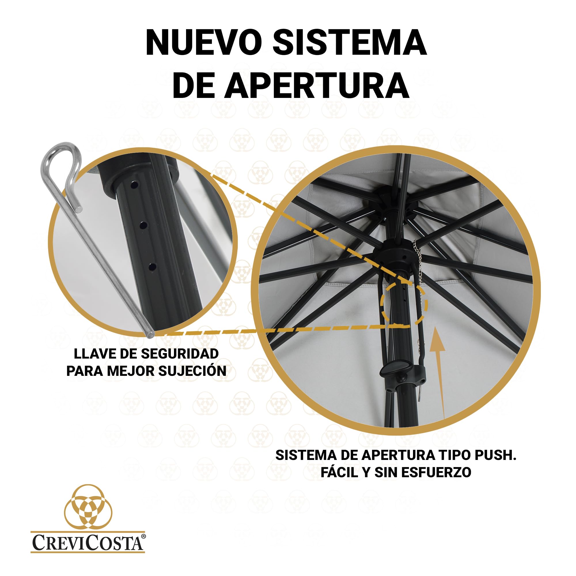CREVICOSTA QUALITY MARK MARCAS DE CALIDAD - Sombrilla/Parasol cuadrada 2 x 2 m (Beige)