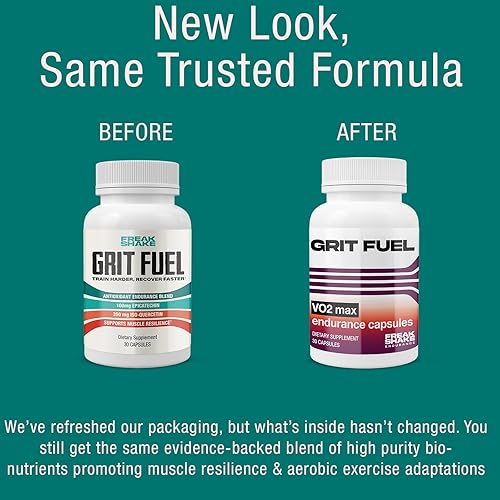Grit Fuel Endurance Cápsulas - Antioxidante - Antiinflamatorio - Suplemento de resistencia - Rendimiento máximo - Recuperación muscular - 30 cápsulas