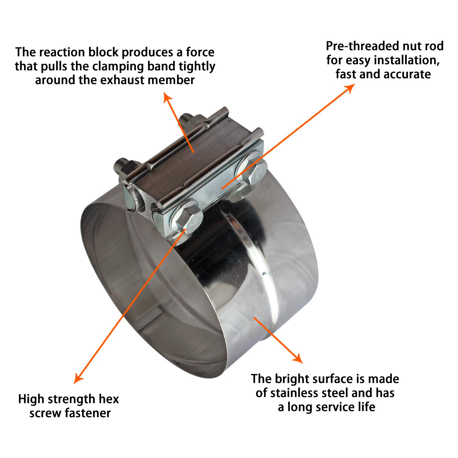Vitonsbay 4 Inch Exhaust Clamp,4 In Lap Joint Exhaust Band