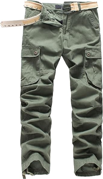 Mens Multi Pockets Cargo Pants Hiking Combat Work Outdoor Trousers Casual Slim Straight Fit Sweatpants