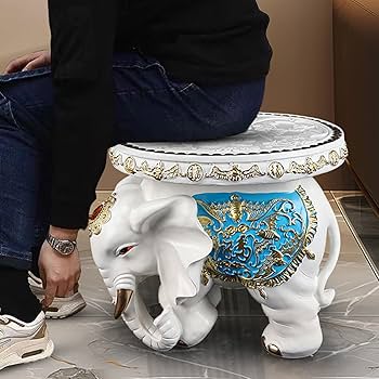Amazon.co.jp: 象の置物 置き物 ゾウ 座れる 腰掛け 家の装飾品 耐荷重