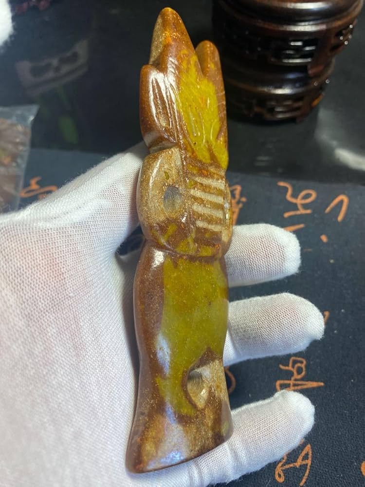 貴重 石器文明 河磨玉 紅山文化☆勾雲器☆祭祀器 根付