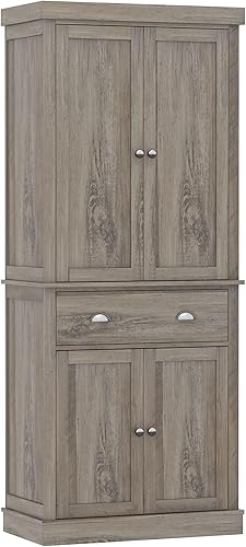 FOTOSOK Armarios de almacenamiento de despensa de cocina de 72 pulgadas con cajĂłn armario independiente con 4 puertas cajĂłn 4 estantes armario de FOTOSOK Armarios de almacenamiento de despensa de cocina de 72 pulgadas con cajĂłn armario independiente con 4 puertas cajĂłn 4 estantes armario de