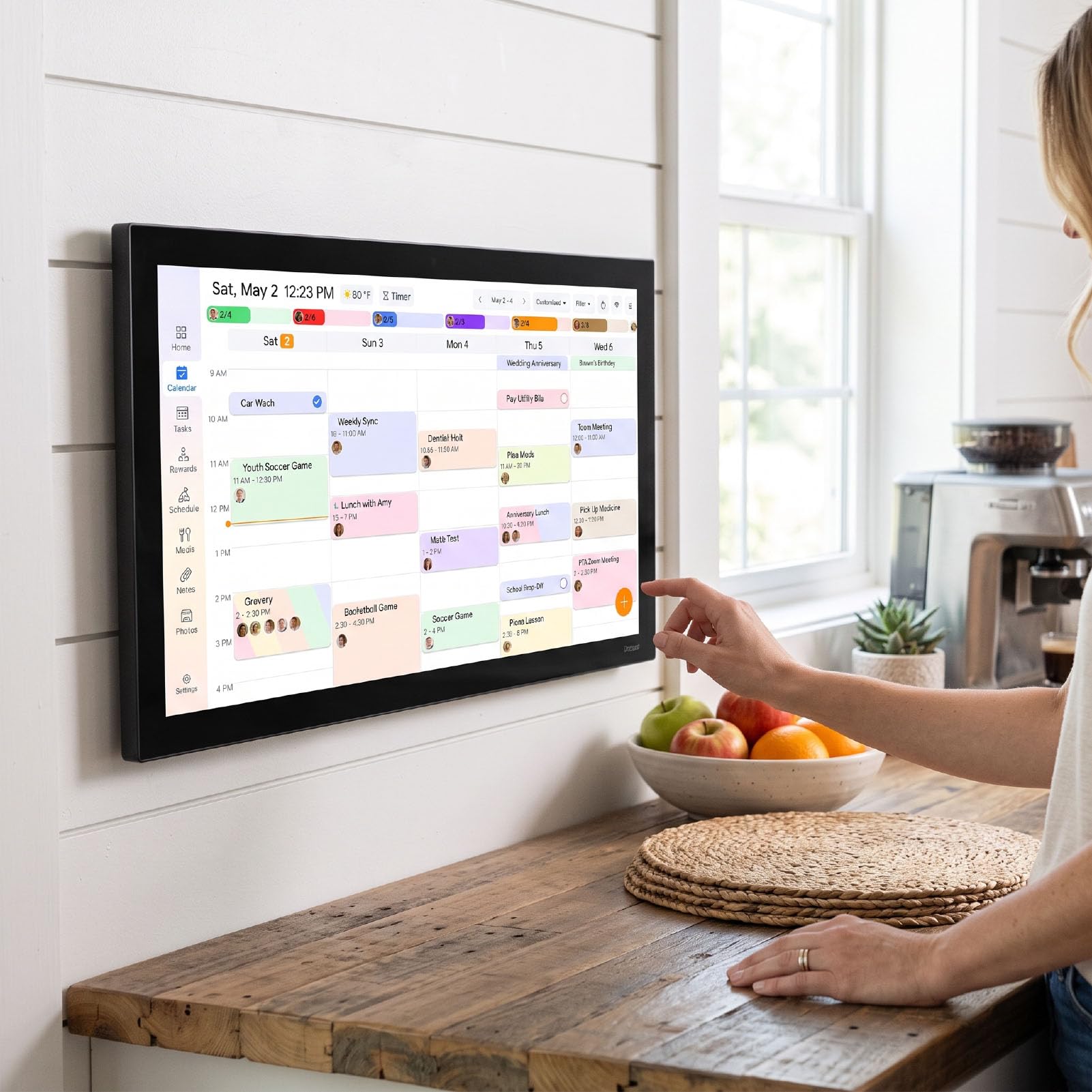 Smart Digital Calendar 21,5 Zoll Touchscreen-Display (EU-Stecker)