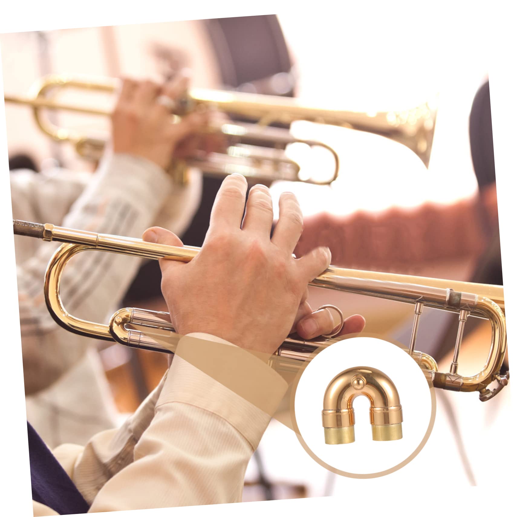 Abaodam 3 Stk Trompetenschalldämpfer Trompetenschallrohr Trompetenzubehör Trompeteninstrumententeil Trompetentonwechselrohr Professioneller Biegehals Saxophon Ellbogenbeuge Hals Messing