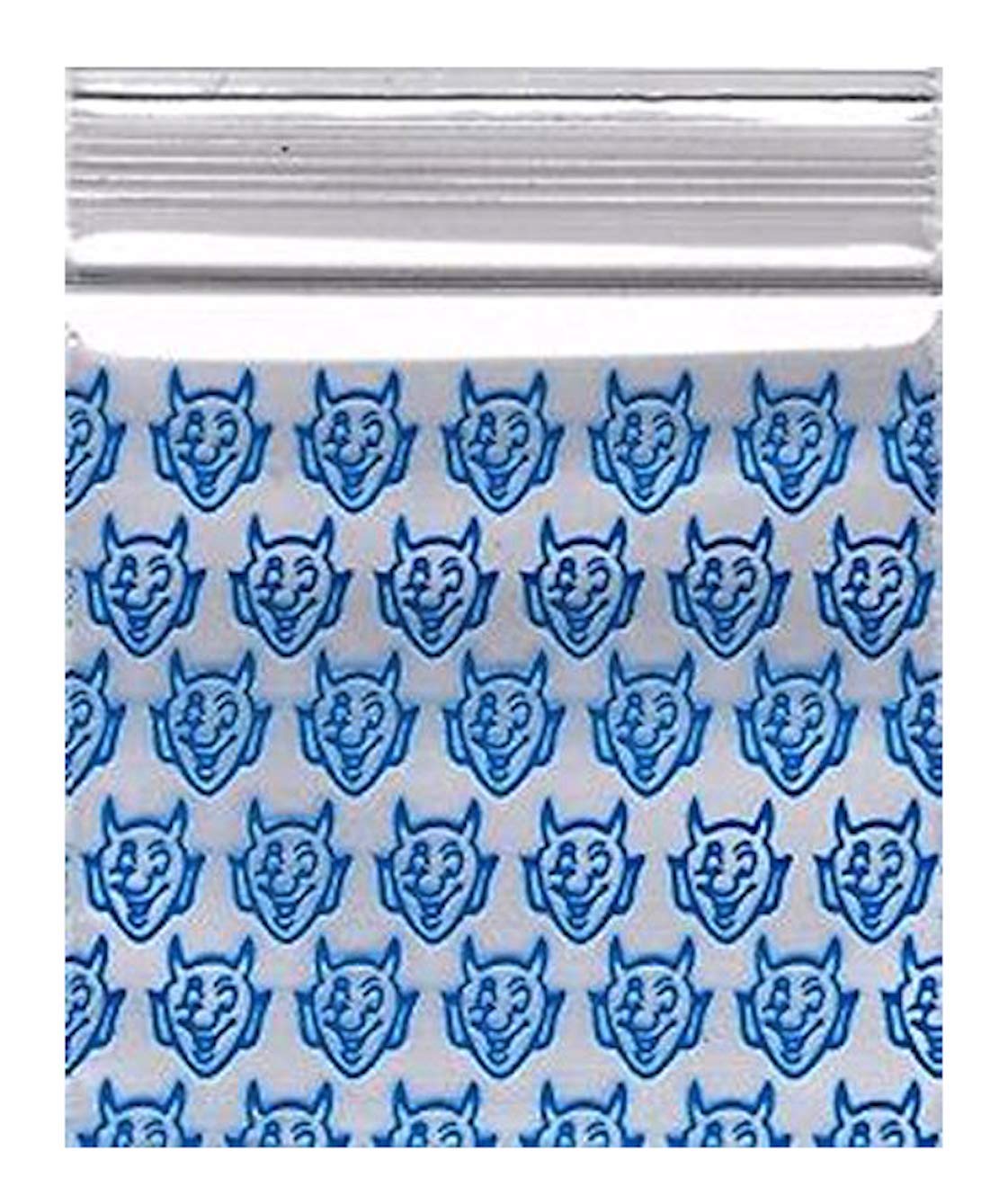 Plastic Ziplock Baggies Blue 200-1" X 1" 1010 Devil Design Small Zipper Lock Baggies Craft Resealable Plastic Baggy 2 Mil Zipper Poly Bags