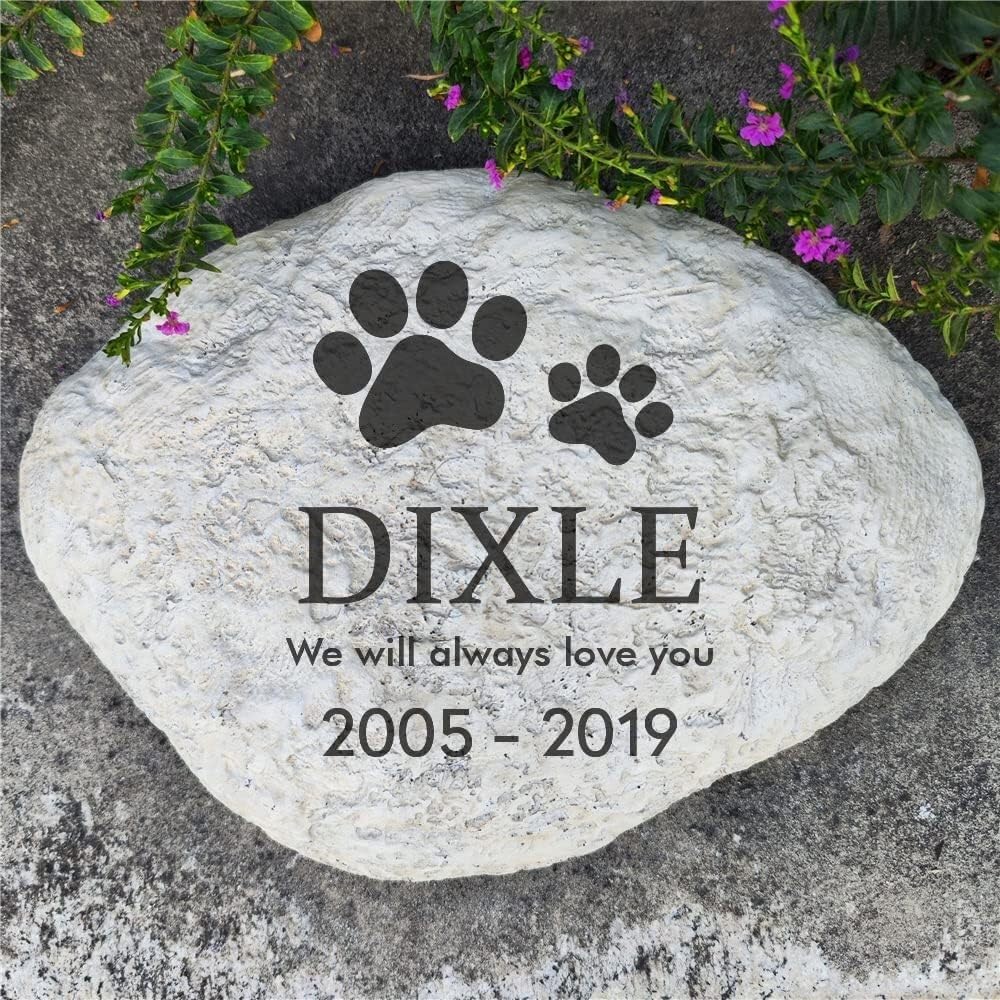 Piedras de jardín para mascotas con acabado artesanal y grabado personalizado de alta gama