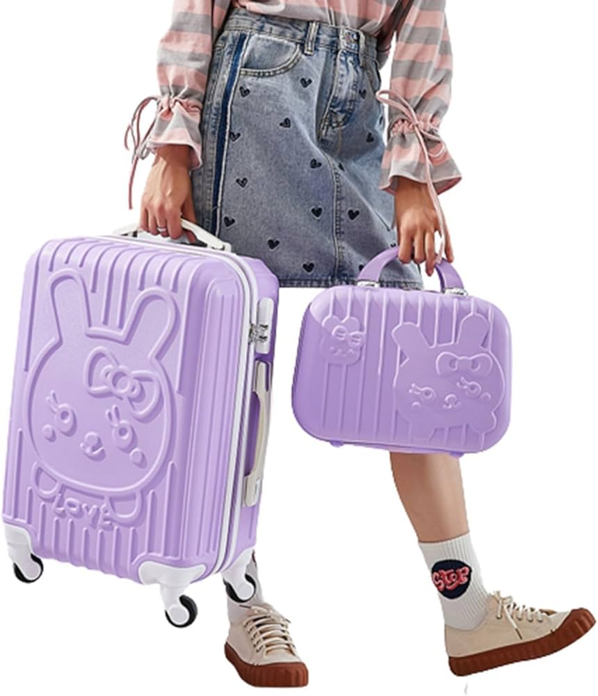 Amazon.co.jp: キャリーバッグ スーツケース 可愛い うさぎ柄 トロリー