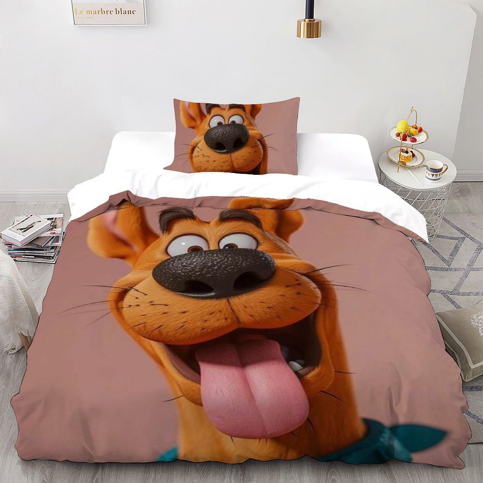 Housse de couette garçon animaux imprimé 3D lit single 135x200