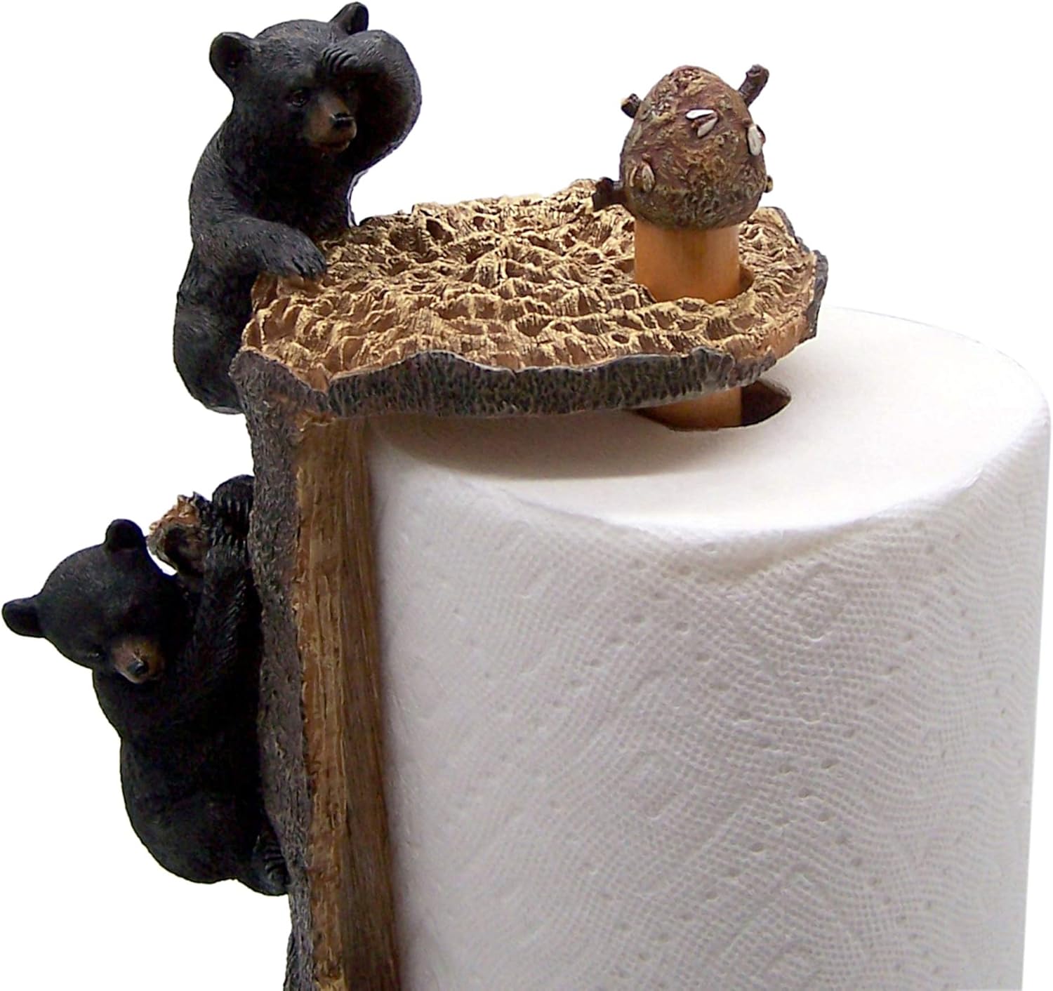 Black Bears Climbing a Tree Paper Towel Holder, 15 1/2 Inches