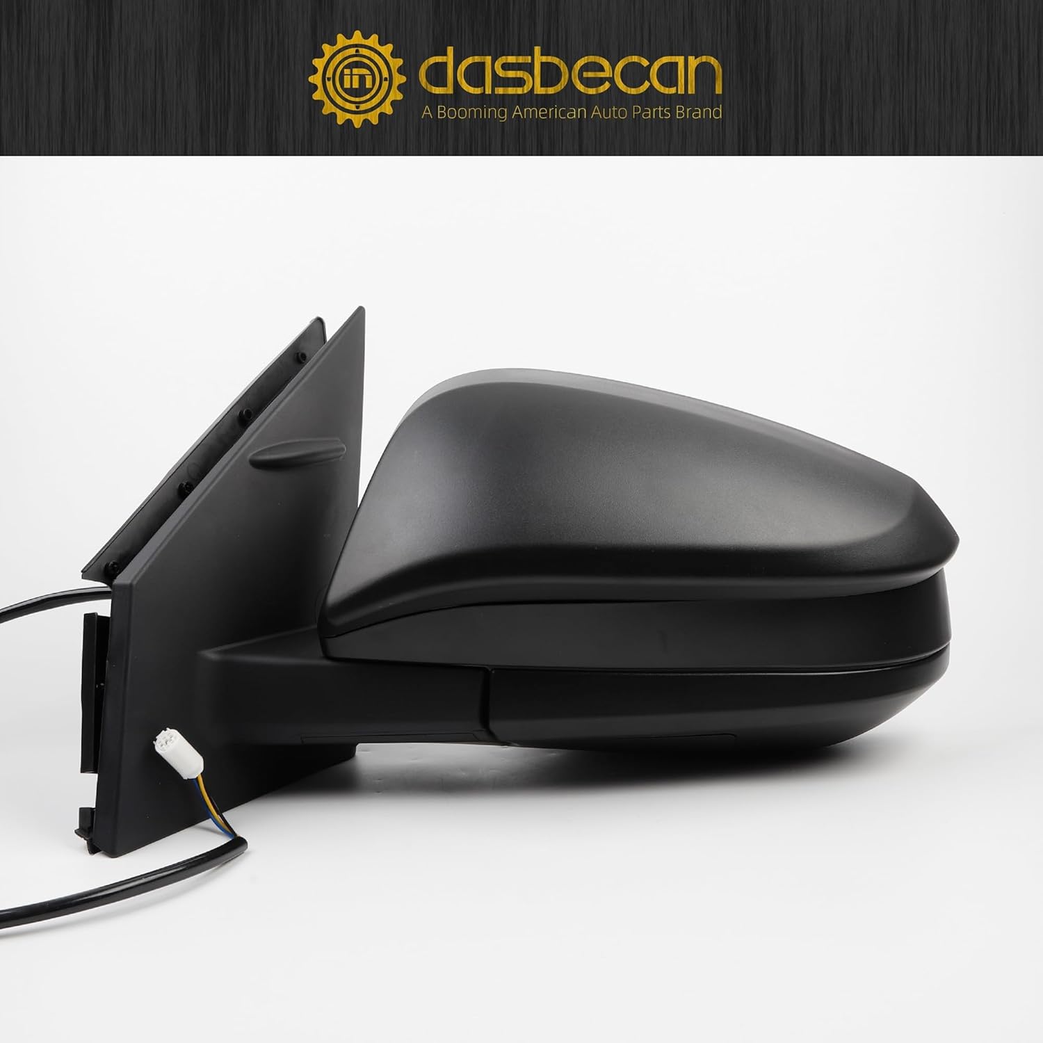 Dasbecan Left Driver Side Door Mirror Assembly Compatible with Toyota RAV4 2013 2014 2015 Power Glass Manual Folding Non-Heated Textured Black Replaces TO1320309 879400R080 (3 Pins)