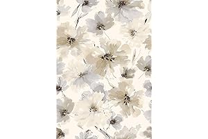 Biege Flower Watercolor Flower Peel and Stick Wallpaper