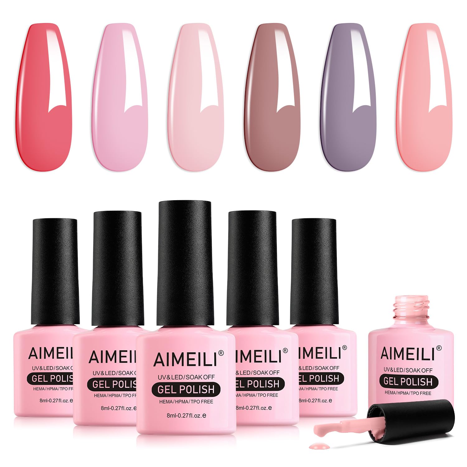 Kann Man Normalen Nagellack Mit Uv Gel Versiegeln AIMEILI HEMA Free UV Lack Gel Nagellack Set 8ml 6 Farben UV Nagellack