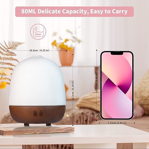 Miniatura 2 de Difusor de aceites esenciales humidificador de aromaterapia 27fl oz desodorizadores de cerámica para aromaterapia con diseño único de bellota y 7