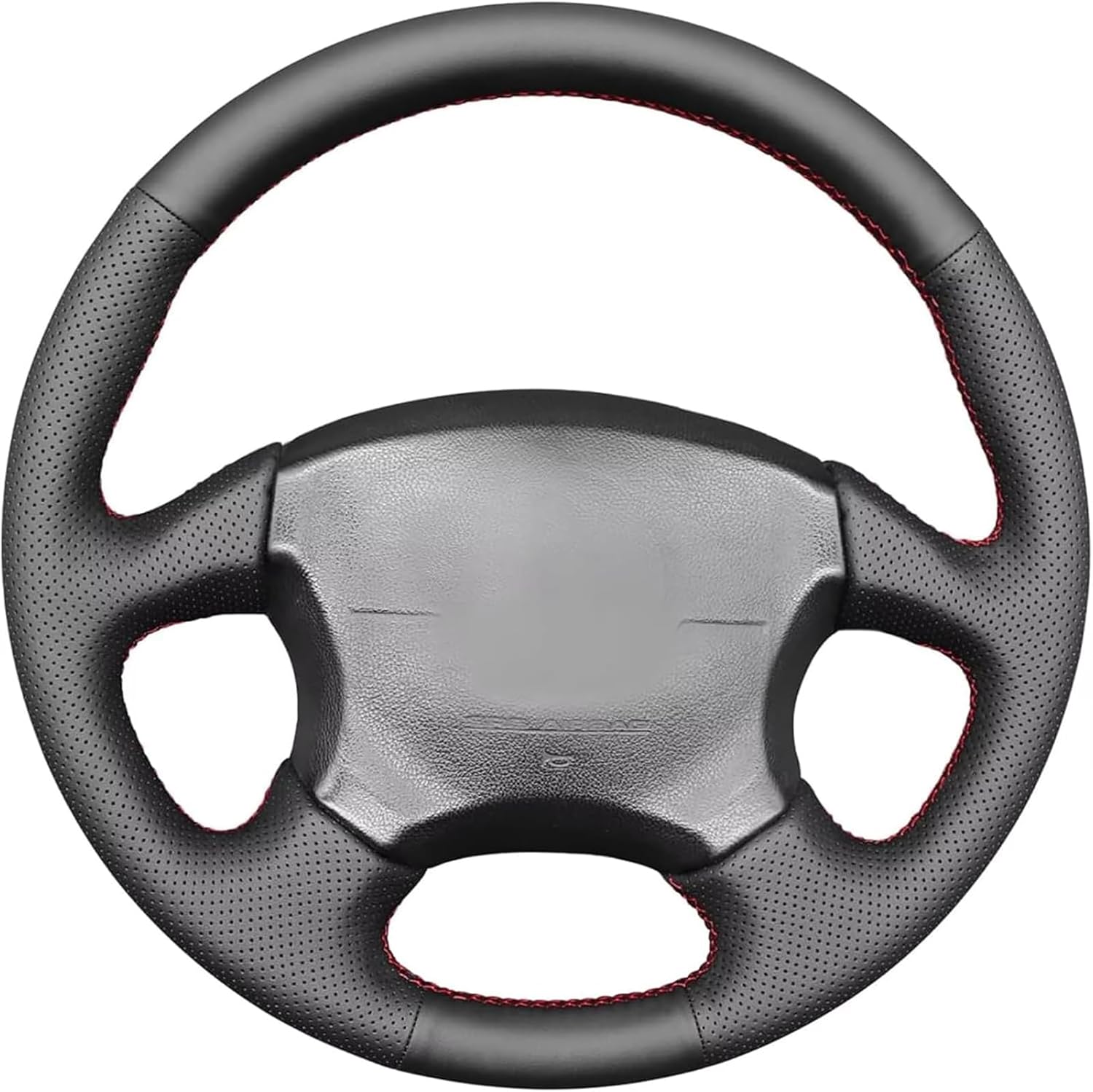 Black Genuine Leather Steering Wheel Cover for Subaru Impreza WRX STI 2004 Subaru Impreza WRX 2002 2003 2004 Car Suede Carbon Fiber Custom Fit Hand Stitched OEM Interior Accessories