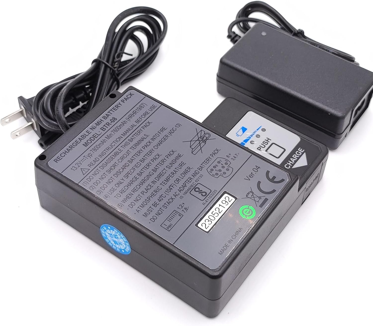 BTR-08 Ni-MH Battery Pack 13.2V 7800mAh BTR08 Battery with Charger for Fujikura BTR-08 Fusion Splicer FSM-60S 18S 60R (1 Pcs BTR-08 Battery Pack)