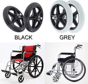 Wheel Replacement Parts,Rueda Delantera Para Silla De Ruedas 2 Cada,Wheelchair Front Wheel,Carga Máxima 120 Kg, Reemplazo Para Silla De Ruedas Accesorio/Gray/15Cm (6 Inch)