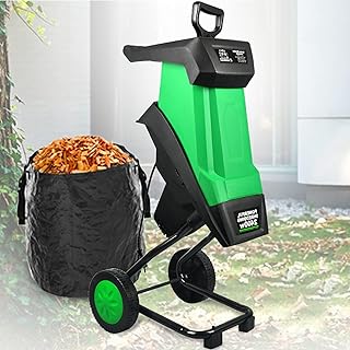 2400W Electric Garden Shredder Wood Chipper,Leaf Mulcher,50L Collection Bag,Max.40mm Cutting Capacity, 20M Power line for ...