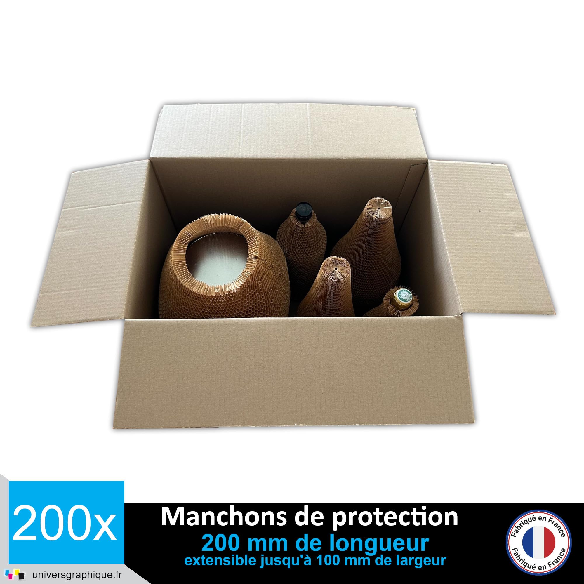 Manchon de Papier Alvéolé 200 mm x 23 mm 1 cm Épaisseur pour Emballage Protection Calage Expédition Bouteille Flacon Bocaux Lot 200