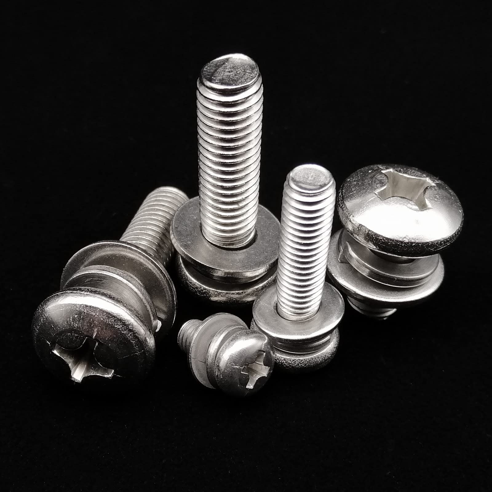 Tornillo Tornillo M1.6 M2 M2.5 M3 M4 M5 M6 M8 304 Acero inoxidable Cruz Redondo Phillips Pan Head SEM Tornillo Perno con arandela de resorte plana Combinación Tornillo for madera insertos roscados