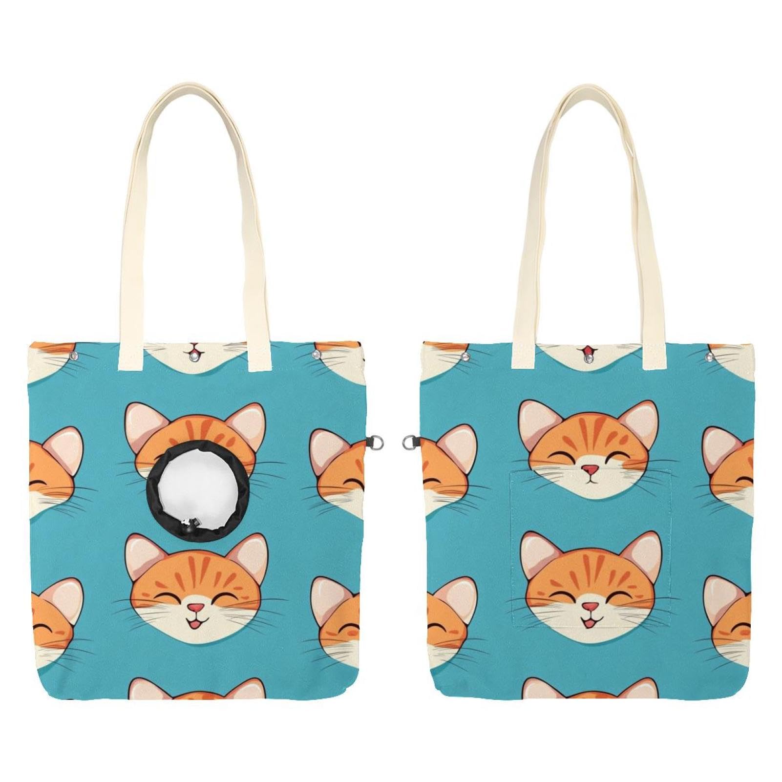 Bolsa para mascotas de lona para paseos urbanos con abertura frontal