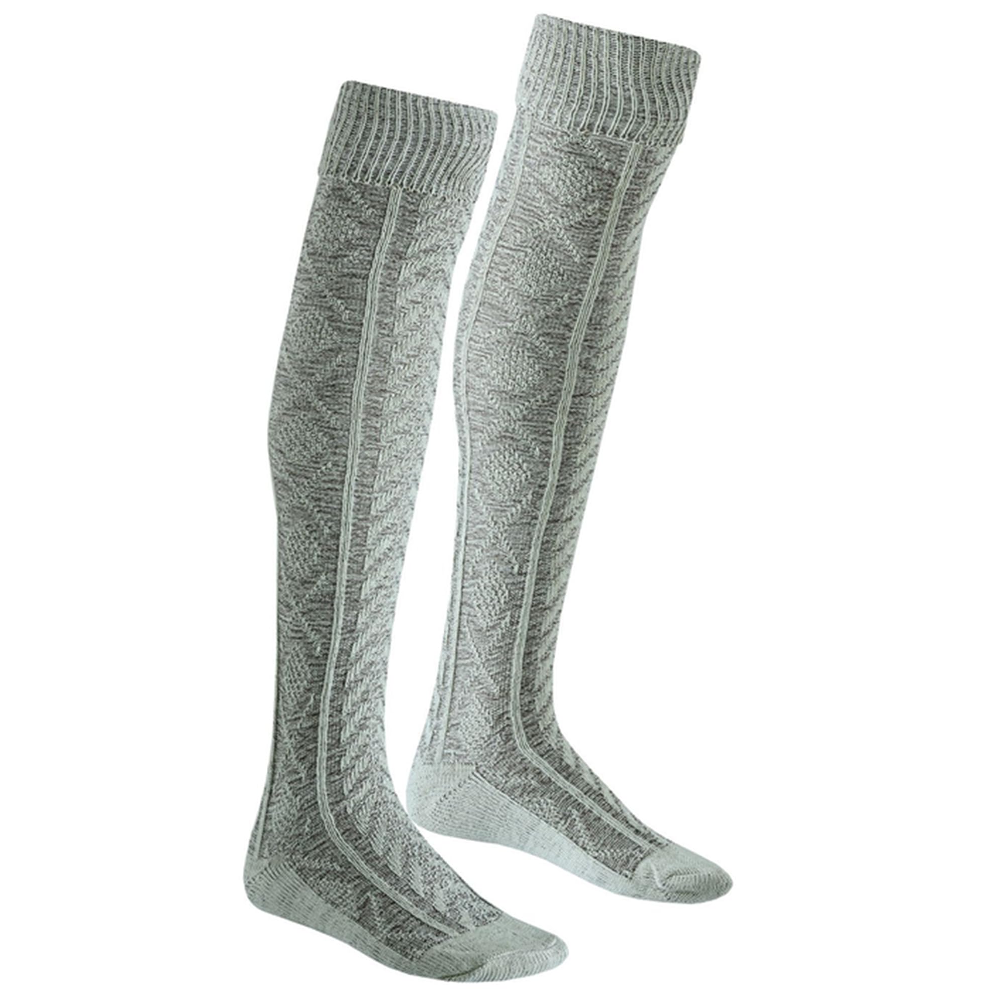 German Wear EXTRA Lange Trachtensocken Strümpfe mit quadratisches muster Trachtenlederhose Socken 75cm