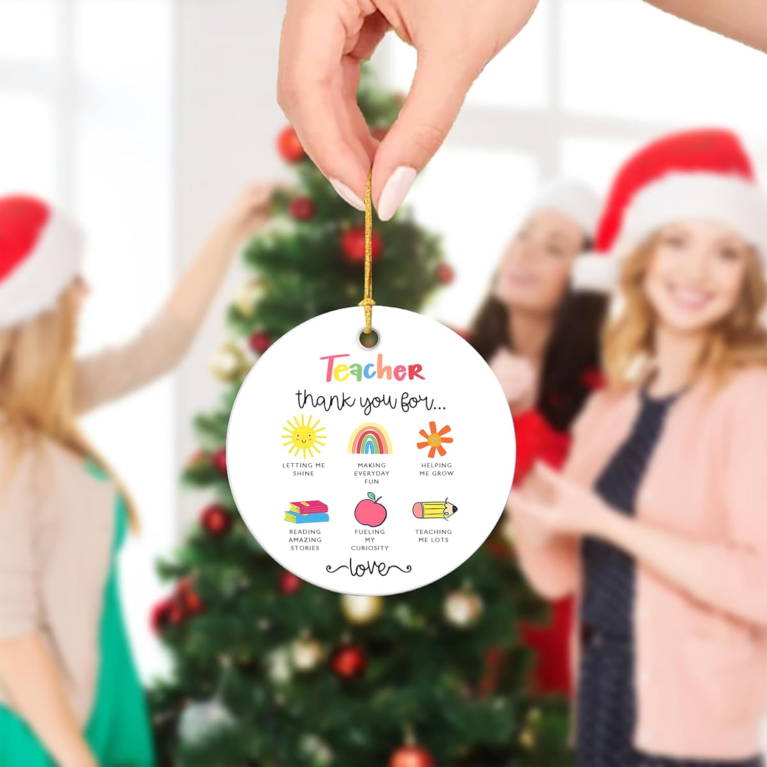 Teacher Christmas Ornaments 2025 - Thank You Appreciation Keepsake Ideas for New Teachers, Daycare, Preschool, Kindergarten - End of Year, Retirement, Back to School (H42) - Image 4