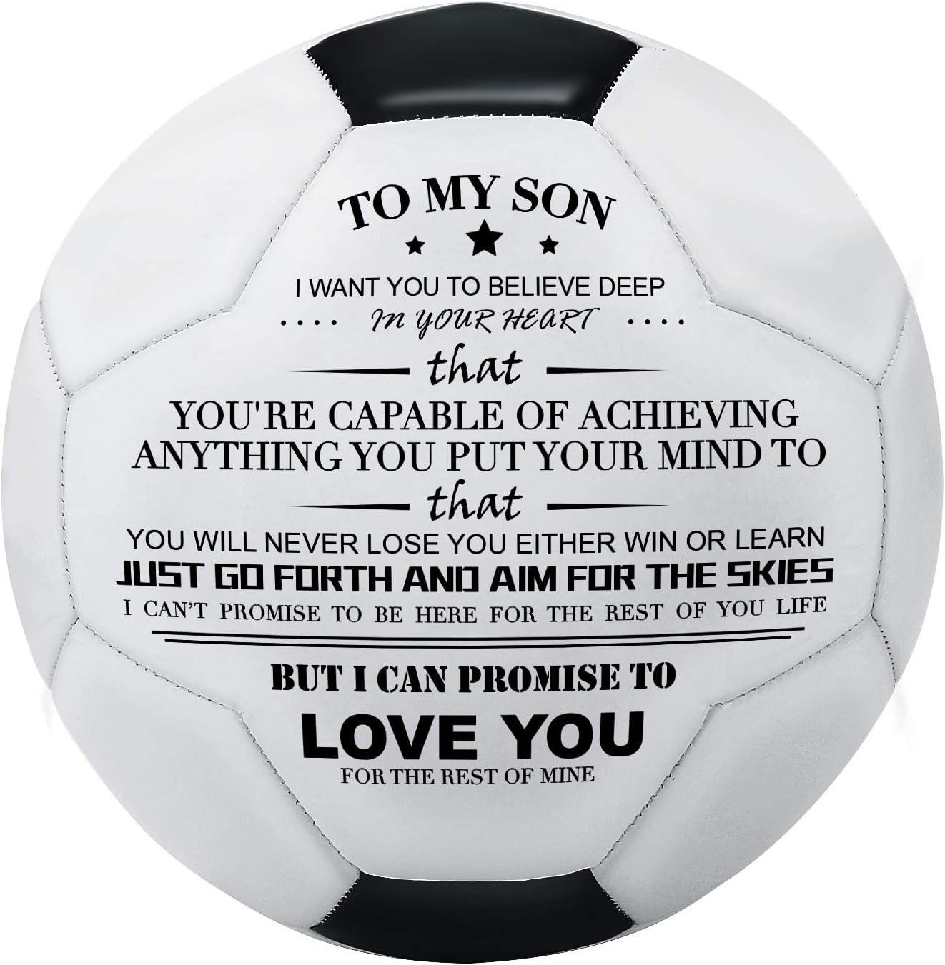 KWOOD Custom Classic Soccer Ball,Engraved Soccer Ball with Premium Pump for Training Recreation Practice,Available for Indoor Outdoor Toddlers Kids Teens Adults