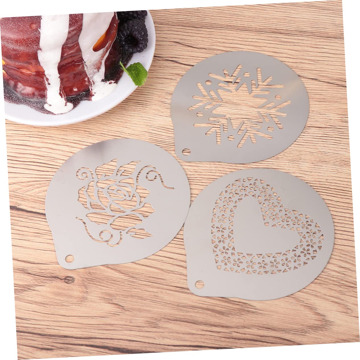 Ciieeo 3 Set Da 6 Pezzi in Acciaio Inossidabile Per Cappuccino Caffè Modelli Per Latte Art Stile Assortito 6