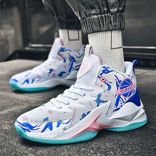 Miniatura 5 de NCNDB Tenis de baloncesto unisex de caña alta, transpirables, antideslizantes, para correr, deportes al aire libre, zapatillas de deporte a la moda