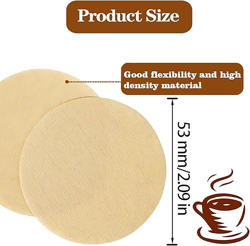 Miniatura 2 de 800 filtros de café expreso, filtro de papel redondo sin blanquear de 2.087 in para máquina de espresso, filtro de café desechable compatible con